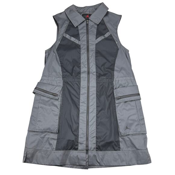 JORDAN Womens Next Utility Sleeveless Jacket Sz XS Gray - Picture 3 of 8